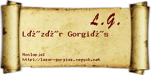 Lázár Gorgiás névjegykártya
